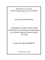 (Luận văn thạc sĩ) ảnh hưởng của thực tiễn quản trị nguồn nhân lực đến hiệu quả hoạt động của tổ chức trong ngành xây dựng tây ninh 