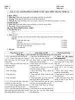 Tải Giáo án Tin học 7 bài 2: Các thành phần chính và dữ liệu trên trang tính (Tiếp theo) - Giáo án điện tử môn Tin học lớp 7