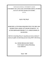 Designing activities for effective vocabulary instruction among 10th grade students an action research project at a high school in hai duong