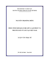(Luận văn thạc sĩ) mối quan hệ giữa lạm phát và truyền dẫn tỷ giá tại việt nam 