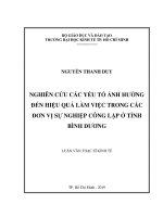 (Luận văn thạc sĩ) nghiên cứu các yếu tố ảnh hưởng đến hiệu quả làm việc trong các đơn vị sự nghiệp công lập ở tỉnh bình dương 