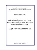(Luận văn thạc sĩ) giải pháp hoàn thiện hoạt động marketing tại công ty cổ phần xăng dầu dầu khí miền trung 