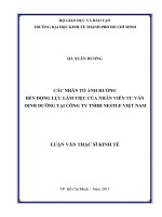 (Luận văn thạc sĩ) các nhân tố ảnh hưởng đến động lực làm việc của nhân viên tư vấn dinh dưỡng tại công ty TNHH nestle việt nam 