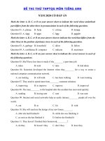 Tải Đề luyện thi THPT Quốc gia môn tiếng Anh năm 2020 số 27 - Đề thi tốt nghiệp THPTQG môn Anh có đáp án