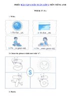 Tải Phiếu bài tập cuối tuần môn Tiếng Anh lớp 2 Tuần 17 - Bài tập cuối tuần tiếng Anh 2 có đáp án