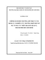 (Luận văn thạc sĩ) chính sách bồi thường, hỗ trợ và tái định cư nghiên cứu trường hợp một số dự án đầu tư trên địa bàn quận 2, thành phố hồ chí minh 