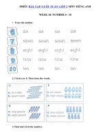 Tải Phiếu bài tập cuối tuần môn Tiếng Anh lớp 2 Tuần 18 - Bài tập cuối tuần tiếng Anh 2 có đáp án