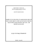 (Luận văn thạc sĩ) nghiên cứu sự hài lòng của khách hàng đối với chất lượng dịch vụ thẻ tại ngân hàng thương mại cổ phần ngoại thương việt nam – chi nhánh nam sài gòn 
