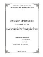 Sáng kiến kinh nghiệm, SKKN - Toán Xây dựng một số bài toán thực tế liên môn tạo hứng thú học Toán cho học sinh lớp 10
