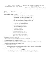 Tải Đề kiểm tra học kì 2 môn Ngữ văn lớp 10 năm học 2014-2015 trường THPT Lương Ngọc Quyến, Thái Nguyên - Đề thi học kì 2 Ngữ văn 10