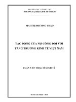 (Luận văn thạc sĩ) tác động của nợ công đối với tăng trưởng kinh tế việt nam 