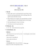 Tải Giáo án Tiếng Việt 5 tuần 31: Tập đọc - Công việc đầu tiên - Giáo án Tập đọc lớp 5