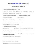 Tải Bài tập tự luận tiếng Anh 11 Unit 3: A Party có đáp án - Bài tập Unit 3 lớp 11 A party hệ 7 năm có đáp án