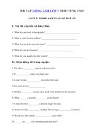 Tải Bài tập tự luận tiếng Anh lớp 7 Unit 5: Work And Play - Tiếng Anh 7 Unit 5 Work and Play| Bài tập Unit 5 SGK tiếng Anh lớp 7 có đáp án