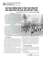 Lựa chọn phương pháp tổ chức hoạt động thể thao ngoại khóa cho sinh viên tỉnh Sóc Trăng