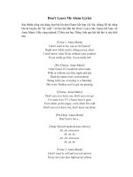 Tải Học Tiếng Anh qua bài hát Don't Leave Me Alone - Lời bài hát Don't Leave Me Alone - David Guetta ft Anne Marie