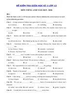 Tải Bộ đề thi giữa kì 1 lớp 12 môn tiếng Anh năm 2019 - 2020 - 6 Đề kiểm tra tiếng Anh lớp 12 chương trình mới