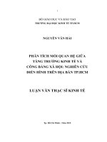 (Luận văn thạc sĩ) phân tích mối quan hệ giữa tăng trưởng kinh tế và công bằng xã hội nghiên cứu điển hình trên địa bàn TP HCM 