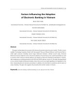 (Luận văn thạc sĩ) factors influencing the adoption of electronic banking in vietnam 