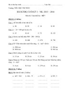 Tải Đề kiểm tra học kì 1 môn Toán lớp 3 năm học 2015 - 2016 trường Tiểu học Trí Thức, Đồng Nai - Đề thi học kì I lớp 3 môn Toán