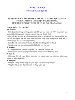 Giáo án (kế hoạch bài học)  chủ đề kì 1 môn ngữ văn 8  theo CV 3280 năm 2020