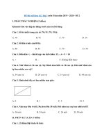 Tải Đề thi cuối học kì 2 lớp 1 môn Toán năm 2019 - 2020 - Đề 2 - Đề thi Toán học kì 2 lớp 1