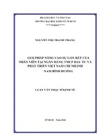 (Luận văn thạc sĩ) giải pháp nâng cao sự gắn kết của nhân viên tại ngân hàng TMCP đầu tư và phát triển việt nam chi nhánh nam bình dương 