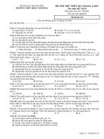 Tải Đề thi thử THPT Quốc gia năm 2017 môn Vật lý trường THPT Đoàn Thượng, Hải Dương (Lần 2) - Đề thi thử đại học môn Vật lý năm 2017 có đáp án