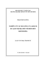 (Luận văn thạc sĩ) nghiên cứu sự hài lòng của khách du lịch nội địa đối với điểm đến khánh hòa 