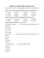 Tải Đề kiểm tra 15 phút Tiếng Anh lớp 8 Unit 4 - Đề thi Tiếng Anh lớp 8 Thí điểm Unit 4 có đáp án