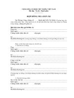 hợp đồng mua bán xe