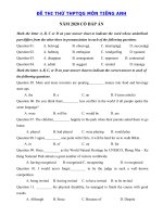 Tải Đề thi thử tốt nghiệp THPT 2020 môn Anh số 2 - Đề thi THPT Quốc Gia 2020 môn tiếng Anh có đáp án