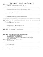 Tải Bài tập ôn hè luyện từ và câu lớp 4 - 22 câu luyện từ và câu lớp 4