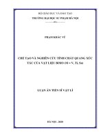 Chế tạo và nghiên cứu tính chất quang xúc tác của vật liệu BiMO (M =V, Ti, Sn)