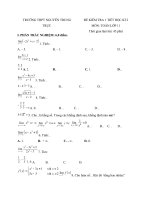 Tải Đề kiểm tra 1 tiết học kì 2 môn Toán lớp 11 trường THPT Nguyễn Trung Trực, An Giang năm học 2016 - 2017 - Đề kiểm tra giữa học kì II môn Toán lớp 11 có đáp án