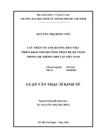(Luận văn thạc sĩ) các nhân tố ảnh hưởng đến việc triển khai thành công phân hệ kế toán trong hệ thống ERP tại việt nam 