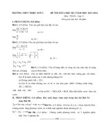 Tải Đề thi giữa học kì 2 môn Toán lớp 11 trường THPT Triệu Sơn 2, Thanh Hóa năm học 2013 - 2014 - Đề kiểm tra giữa kỳ II môn Toán lớp 11 có đáp án