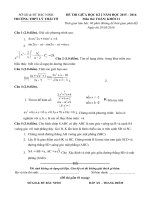 Tải Đề thi giữa học kì 2 môn Toán lớp 11 trường THPT Lý Thái Tổ, Bắc Ninh năm học 2015 - 2016 - Đề kiểm tra giữa kỳ II môn Toán lớp 11 có đáp án