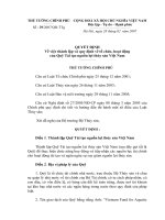 quyết địnhvề việc thành lập và quy định về tổ chức hoạt độngcủa quỹ tái tạo nguồn lợi thủy sản việt nam