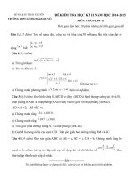 Tải Đề thi học kì 2 môn Toán lớp 11 năm 2015 trường THPT Lương Ngọc Quyến, Thái Nguyên - Đề thi học kì 2 lớp 11 môn Toán có đáp án