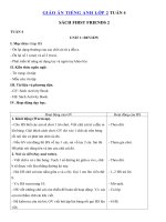 Tải Giáo án Tiếng Anh lớp 2 Tuần 4 sách First Friends 2 - Giáo án môn tiếng Anh lớp 2 theo tuần