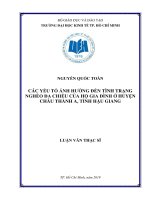 (Luận văn thạc sĩ) các yếu tố ảnh hưởng đến tình trạng nghèo đa chiều của hộ gia đình ở huyện châu thành a, tỉnh hậu giang 