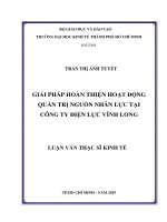 (Luận văn thạc sĩ) giải pháp hoàn thiện hoạt động quản trị nguồn nhân lực tại công ty điện lực vĩnh long 