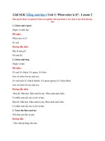 Tải Giải SGK Tiếng Anh lớp 1 Unit 1: What color is it? - Lesson 2 - Unit 1: What color is it? Lesson 2 (trang 11 Tiếng Anh lớp 1)