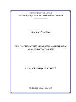 (Luận văn thạc sĩ) giải pháp hoàn thiện hoạt động marketing tại ngân hàng TMCP á châu 