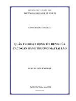 (Luận văn thạc sĩ) quản trị hoạt động tín dụng của các ngân hàng thương mại tại lào 