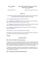 bộ trưởng bộ tài chính ban hành thông tư quy định về nguồn kinh phí nội dung và mức