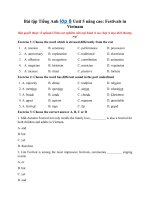 Tải Bài tập Tiếng Anh lớp 8 Unit 5 nâng cao: Festivals in Vietnam - Ôn tập tiếng Anh lớp 8 thí điểm theo từng Unit