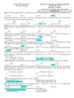 Tải Đề thi khảo sát chất lượng đầu năm môn Vật lý lớp 12 trường THPT Nguyễn Huệ, Phú Yên năm học 2016 - 2017 - Đề kiểm tra đầu năm môn Lý lớp 12 có đáp án