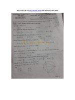 Tải Đáp án đề thi vào lớp 10 môn Toán tỉnh Phú Thọ năm 2019 - Đề thi vào lớp 10 môn Toán năm 2019 có đáp án